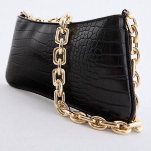 NEW ZARA chain strap animal embossed bag